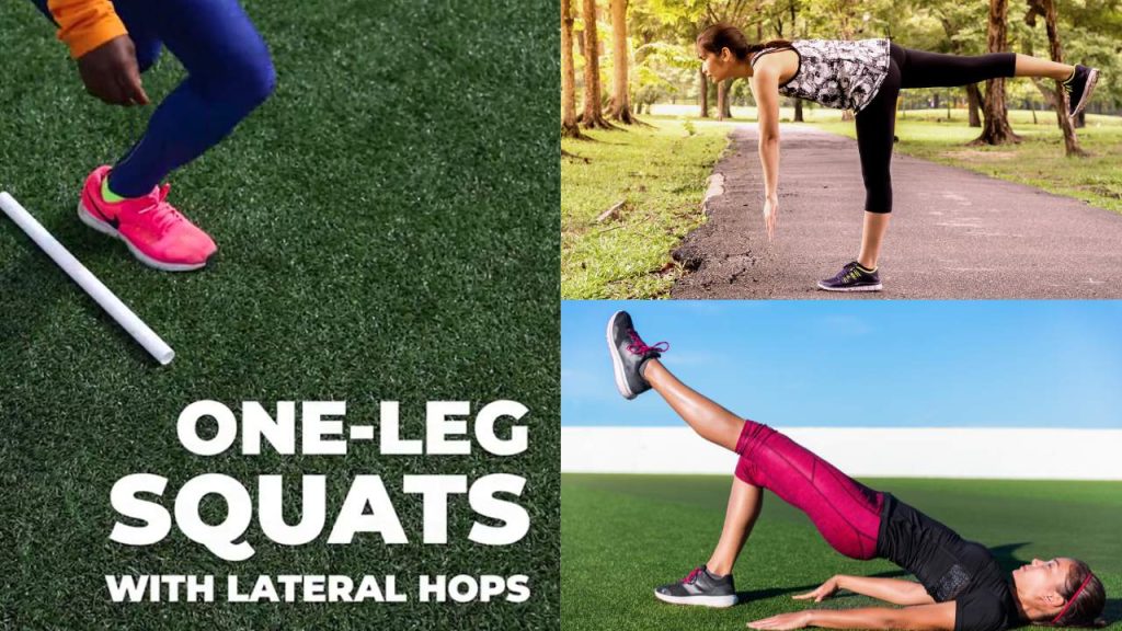 Strength exercises for IT Band syndrome illustrated by athletes