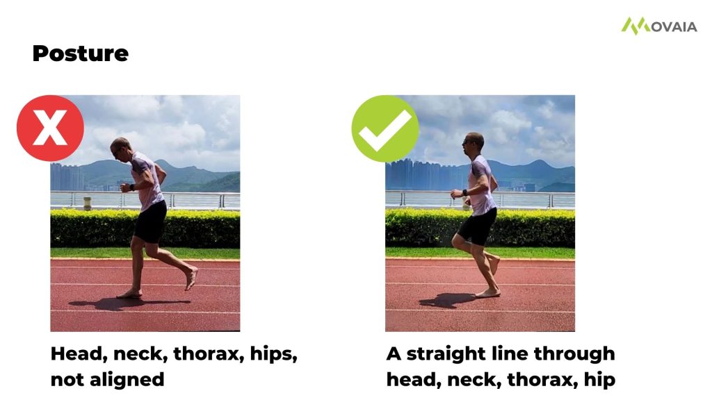 Good vs. bad Posture is an important concept in running form for beginners